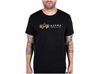 Alpha Industries Herren Alpha Label T Foil Print T-Shirt, Black, M