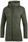 JAKO Damen Kapuzenjacke Premium Basics, Khaki-Meliert, 38