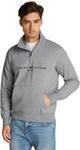 Tommy Hilfiger Herren Sweatshirt mit Rei&szlig;verschluss Logo Mockneck mit...