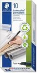 STAEDTLER Lumocolor 318 Permanent Marker &ndash; 10er-Set, F, 4 Farben