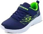 Skechers Jungen Microspec Texlor Sneaker, Navy Textile Lime Silver Trim, 29 EU