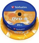 Verbatim DVD-R AZO 4,7GB - 16-fache Brenngeschwindigkeit - 25er Spindel - Mattsilber