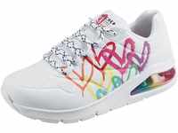 Skechers Damen UNO 2 Floating Love Sneakers, Wht Duraleather Multi Color Heart...