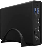 ICY Box USB-C Festplattengeh&auml;use mit USB HUB f&uuml;r 2,5 Zoll & 3,5 Zoll SSD/HDD, USB