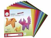 Rayher Origami Faltblätter, Faltpapier FSC zertifiziert, 100 Blatt sortiert, 10