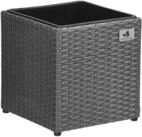 Gartenfreude Pflanzk&uuml;bel Polyrattan f&uuml;r Innen und Au&szlig;en, Kunststoffeinsatz, grau,
