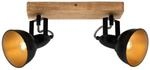 BRILONER - Deckenlampe Vintage schwenkbar, Holzbasis, E14 Fassung, max. 25 Watt,