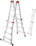 Hailo M80 Alu-Multifunktionsleiter - Schiebeleiter 4 x 4 Sprossen belastbar bis 150