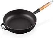 LE CREUSET Signature gusseiserne Saut&eacute;pfanne mit Holzgriff 28 cm Schwarz matt,