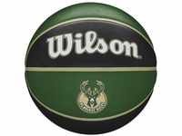 Wilson Basketball NBA TEAM TRIBUTE, MILWAUKEE BUCKS, Outdoor, Gummi, Größe: 7