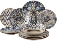 M&Auml;SER 934017 Iberico Blue 12-teiliges Tafelservice f&uuml;r 4 Personen im maurischen
