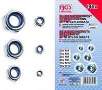 BGS 8135 | Sechskant-Muttern-Sortiment | selbstsichernd | 146-tlg.