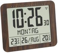 TFA Dostmann Digitale Wanduhr mit Holz Optik, 60.4518.08, inkl Funkuhr mit