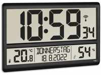 TFA Dostmann XL Wanduhr digital, 60.4520.01, mit Temperatur und...