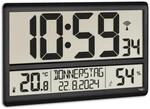 TFA Dostmann XL Wanduhr digital, 60.4520.01, mit Temperatur und Luftfeuchtigkeit,