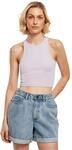 Urban Classics Damen Cropped Rib Top voor Dames T Shirt, Lila, M EU