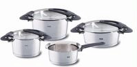 Fissler Intensa/Edelstahl-Topfset, 4-teilig, T&ouml;pfe mit Metall-Deckel (2 Kocht&ouml;pfe,