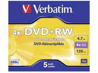 Verbatim DVD+RW 4x Speed 4,7GB Jewel Case 5er Pack DVD-Rohlinge