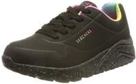 Skechers Damen UNO Lite Rainbow Speckle Sports Shoes,Sneakers, Black Pu Multi Rainbow