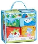 HABA 303878 - Spielw&uuml;rfel Maus Merle & Drache Duri , 4 Bunte Stoffw&uuml;rfel mit vielen