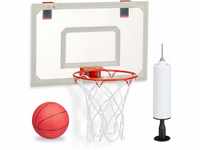 Basketballkorb fürs Zimmer, im Set mit Ball und Luftpumpe, Backboard zum an...