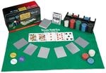 Relaxdays Pokerset, 200 Chips, Spielmatte, 2 Kartendecks, Dealerbutton,...