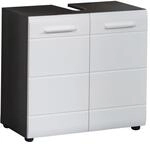 trendteam smart living - Line - Waschbeckenunterschrank - Wei&szlig; Hochglanz/Grau -