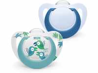 NUK Star Babyschnuller | BPA-freie Silikonschnuller | 6–18 Monate | 2 Stück,...
