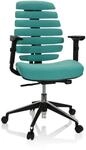 hjh OFFICE Profi B&uuml;rostuhl Ergo LINE II Stoff T&uuml;rkis, ergonomischer...