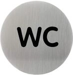Durable T&uuml;rschild Picto rund (WC, 83 mm) metallic silber, 490723 |...