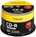 Intenso CD-R Rohlinge 700MB 52x 50er Spindel Cakebox bedruckbar