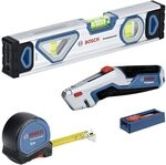 Bosch Professional Handwerkzeug-Set, 4-teilig (inkl. 25cm Wasserwaage, 5m Ma&szlig;band,