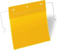 Durable Drahtb&uuml;geltasche A5 quer, Packung &agrave; 50 St&uuml;ck, Gelb, 175204 