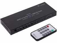 FeinTech VSW04202 HDMI 2.0 Switch 4x1 HD-Audio Extractor 7.1 ARC 4K 60Hz HDR CEC