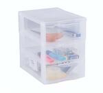 SUNDIS Orgamix, schubladenbox aus Kunststoff, 3 transparente Schubladen im Format A5,