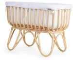 B&eacute;aba CHILDHOME, Babywiege aus Rattan, rechteckig, Matratze inklusive, sehr leicht,