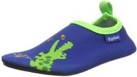 Playshoes Jungen Unisex Kinder Barfu&szlig; Aqua-Schuhe Krokodil, Marine Blau, 18/19 EU