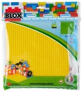 Simba 104114556 - Blox, 4X Bauplatte, je 25x25cm, gelb, grau, gr&uuml;n, blau, hohe