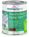 Remmers Dauerschutz-Farbe 3in1 [eco] nussbraun, 0,75 Liter,f&uuml;r innen und au&szlig;en,