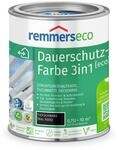 Remmers Dauerschutz-Farbe 3in1 [eco] tiefschwarz (RAL 9005), 0,75 Liter,f&uuml;r innen
