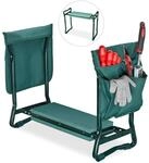 Relaxdays, gr&uuml;n Kniebank, weiches Kniekissen, 2 Taschen, klappbar, Kniehilfe