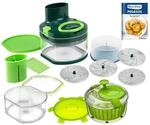 Genius Nicer Dicer Pegasus Gem&uuml;sezerkleinerer Deluxe-Set 20-tlg | Handzugdeckel 