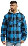 Brandit Lumber Jacket Hooded, Farbe: black+blue, Gr&ouml;&szlig;e: S