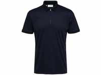 SELECTED HOMME Herren Slhfave Zip Ss Polo, Sky Captain, M