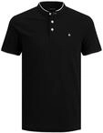 JACK & JONES Herren Jjepaulos Mao Noos Polohemd, Schwarz, XXL EU