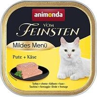 animonda Vom Feinsten Adult Mildes Men&uuml; Pute + K&auml;se (32 x 100 g), Nassfutter f&uuml;r