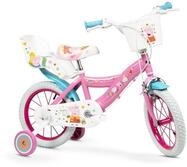 Kinderfahrrad Peppa Pig 14 Zoll mit St&uuml;tzr&auml;dern Korb Puppensitz 4-6 Jahre