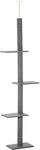 PawHut Kratzbaum deckenhoch 228-260 cm Katzen-Deckenspanner Grau | Mit Plattformen,