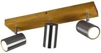 Trio Leuchten Spotbalken Marley 812400307, Metall Nickel matt, Holz, exklusiv...