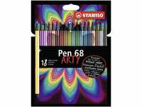 Premium-Filzstift - STABILO Pen 68 - ARTY - 18er Pack - mit 18 verschiedenen...
